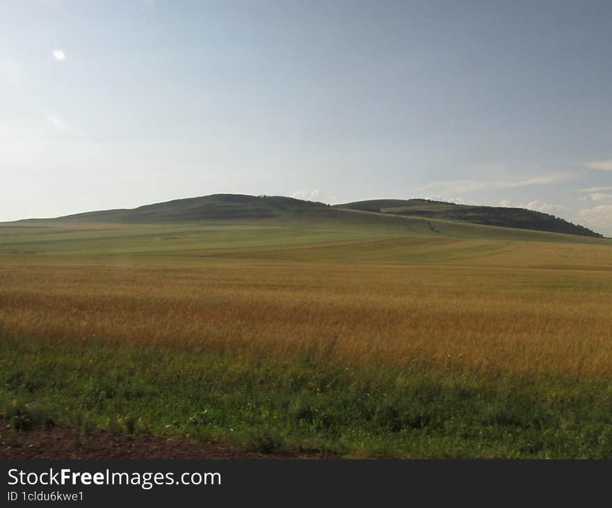 Mountains And Steppes Of Khakassia In Summer