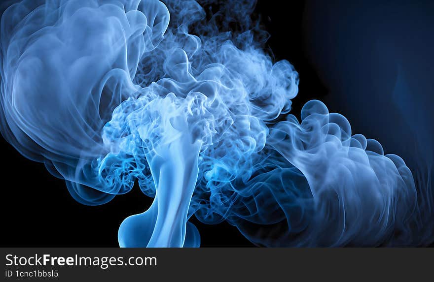 Abstract Blue Smoke Background.