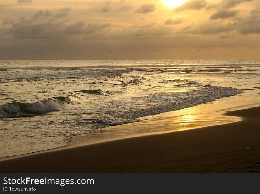 beautiful sunset on the beach