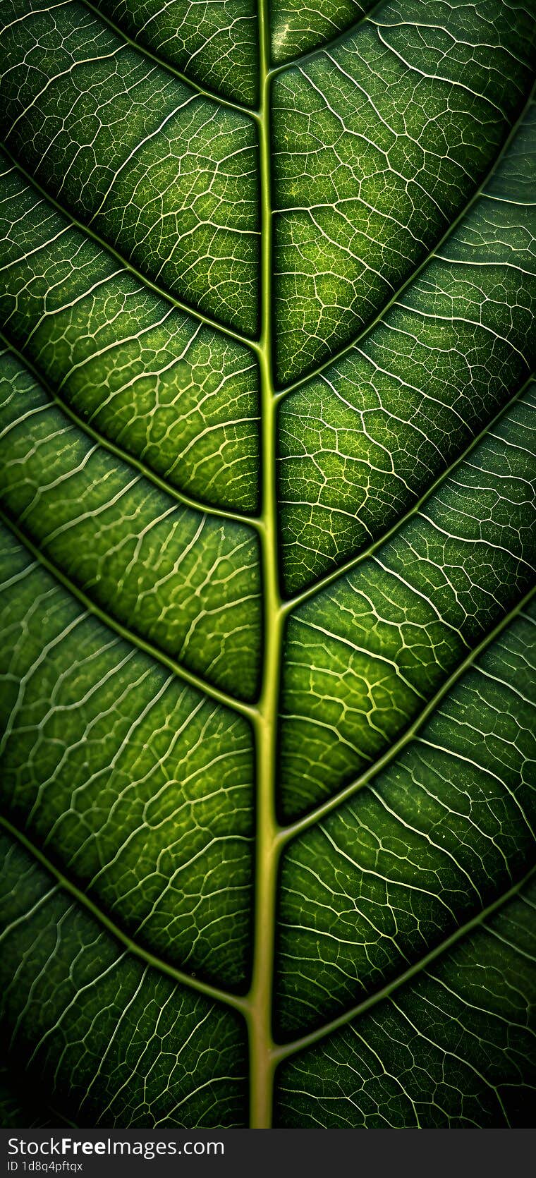 Close Up Structure of Green Leaf Mobile Background