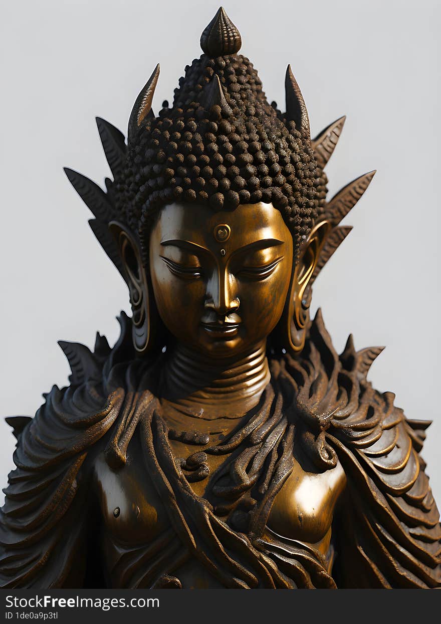 Buddha is made of brass