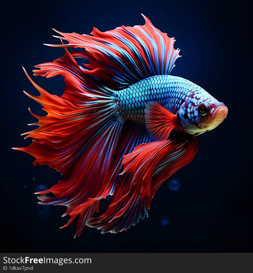 Long fin Colorful Siamese fighting fish
