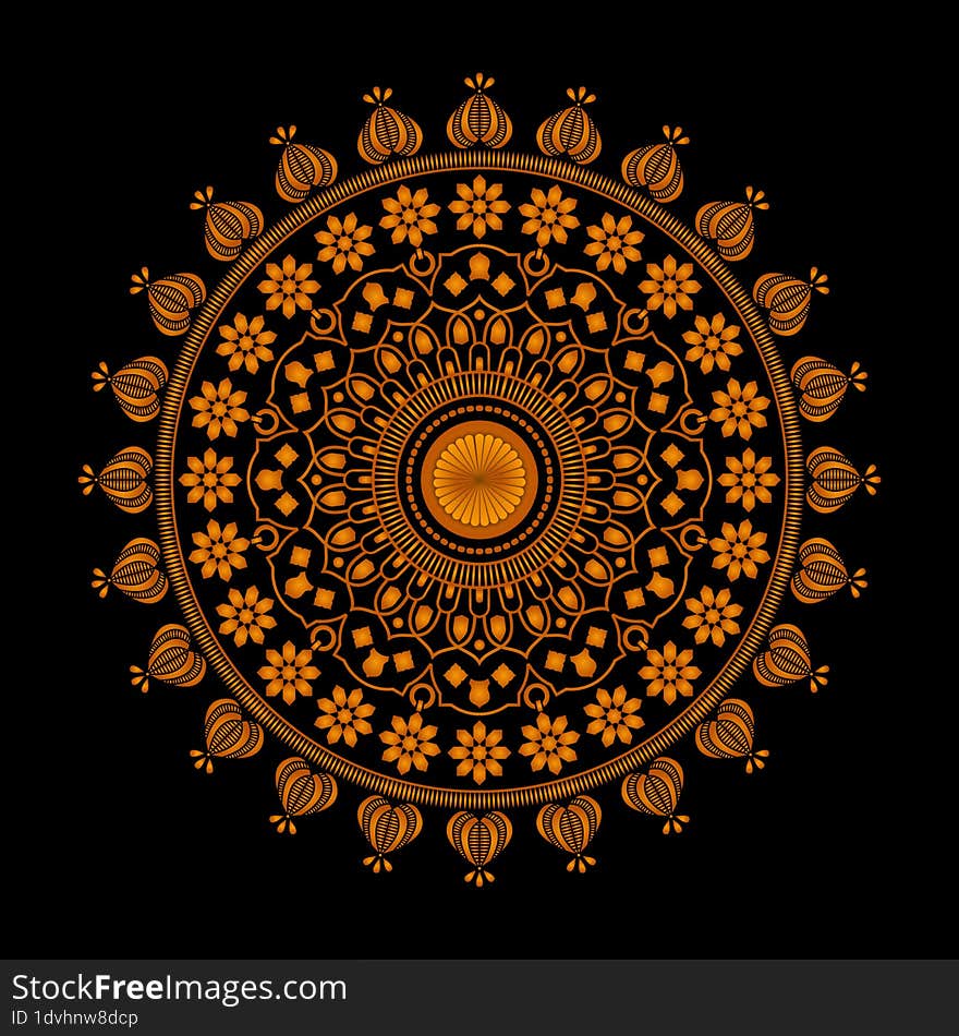 Mandala design with floral ornaments and  illustration