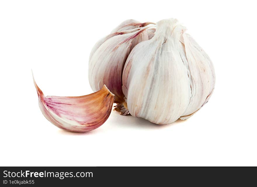 Garlic on a white background