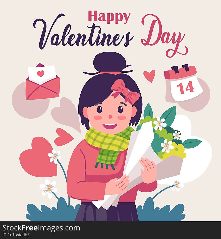 Valentine concept illustration design. Holiday banner, web poster, flyer, stylish brochure, greeting card, cover. Romantic background