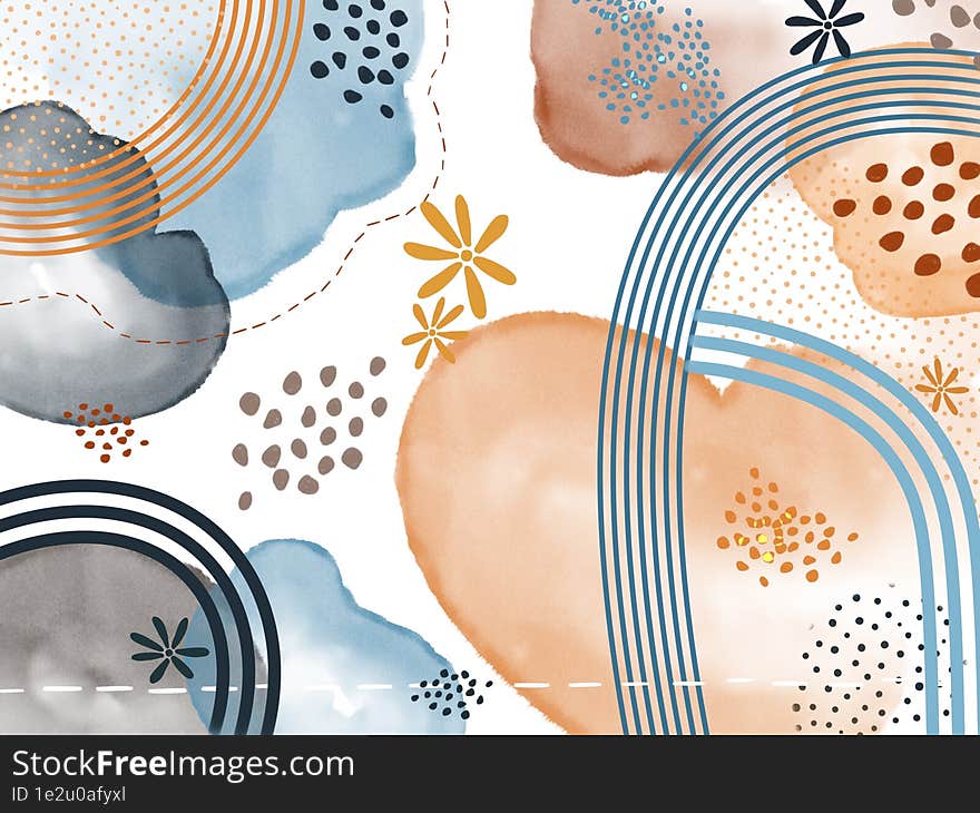 White blue Abstract background on pastel colors with dots and line