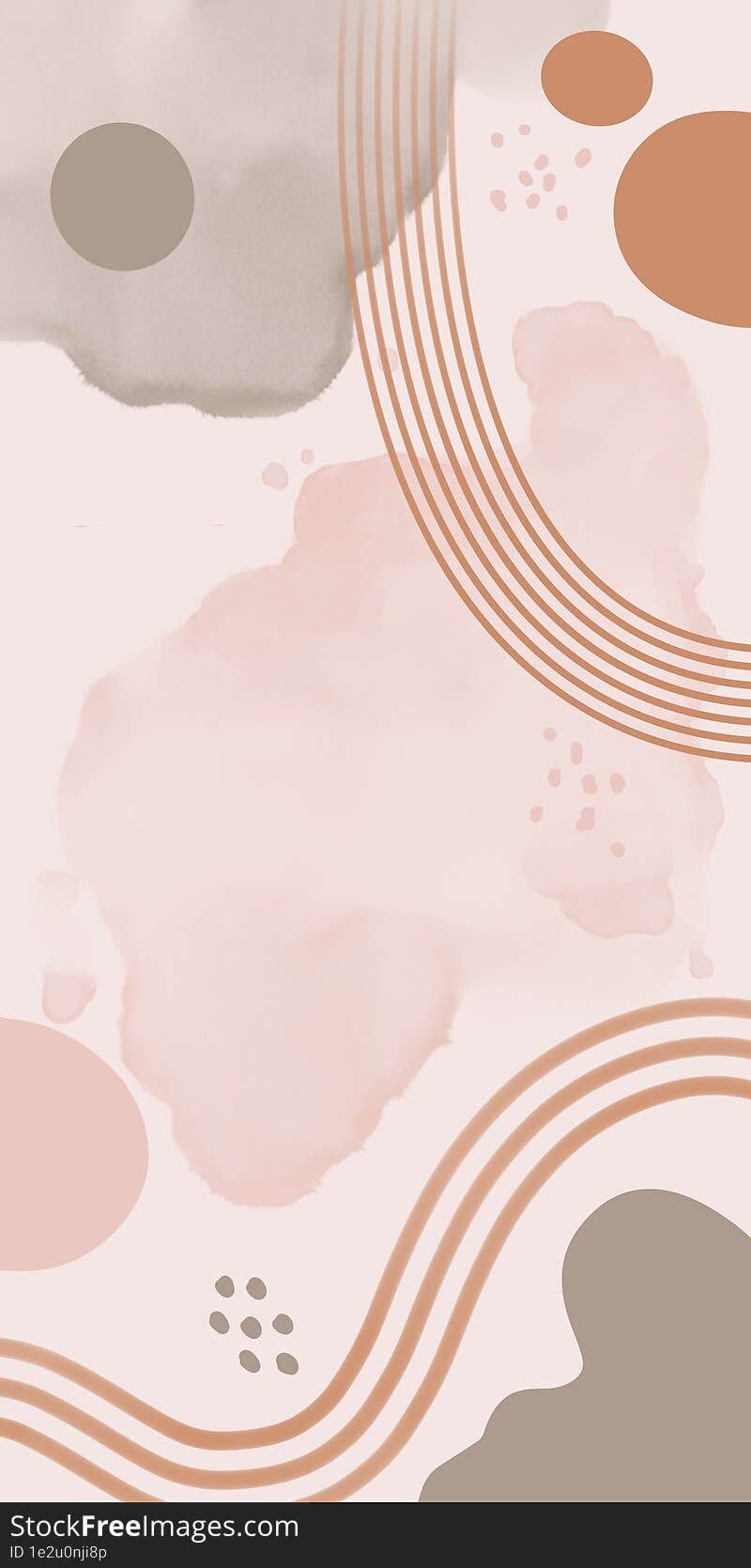 Watercolor Abstract background on pastel colors with dots and line