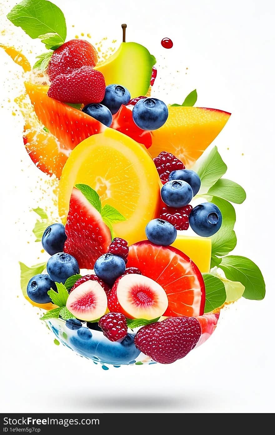 A visually stunning,vibrant fruit salad, bursting with colors