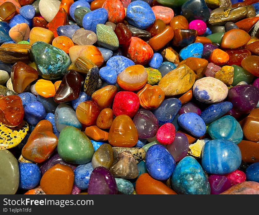 A mass of multi-colored gravel