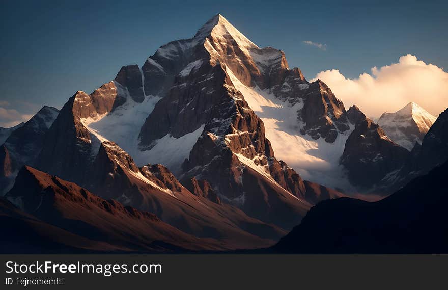 A beautiful mountain natural image generated ai