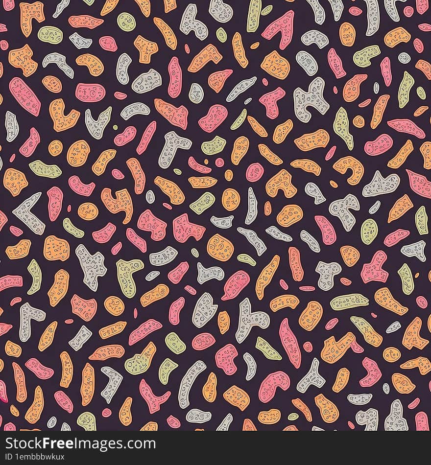 Playful and colorful seamless pattern AI