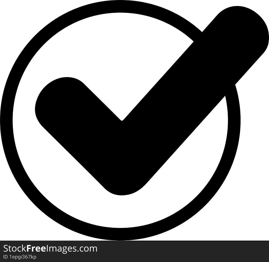 Check Mark. Black Icon Illustration