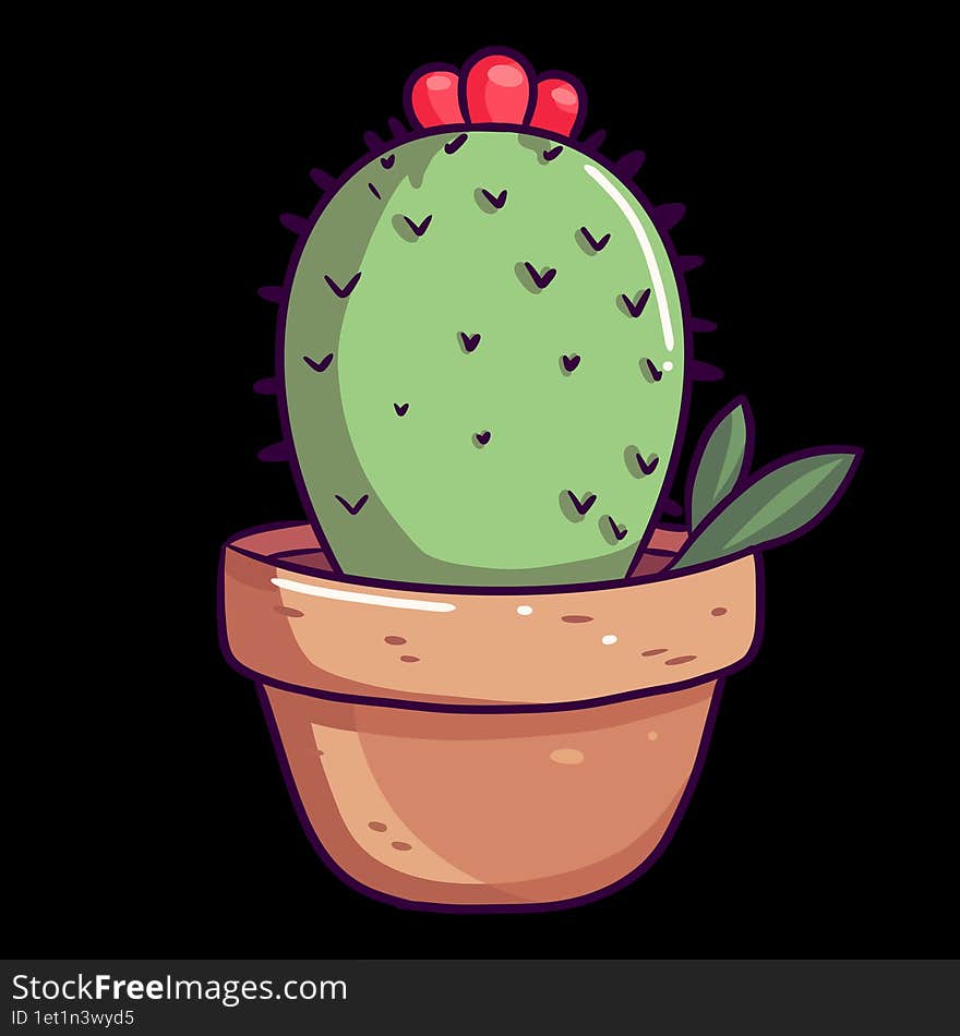 This cute cartoon cactus is my hand drawing isolated