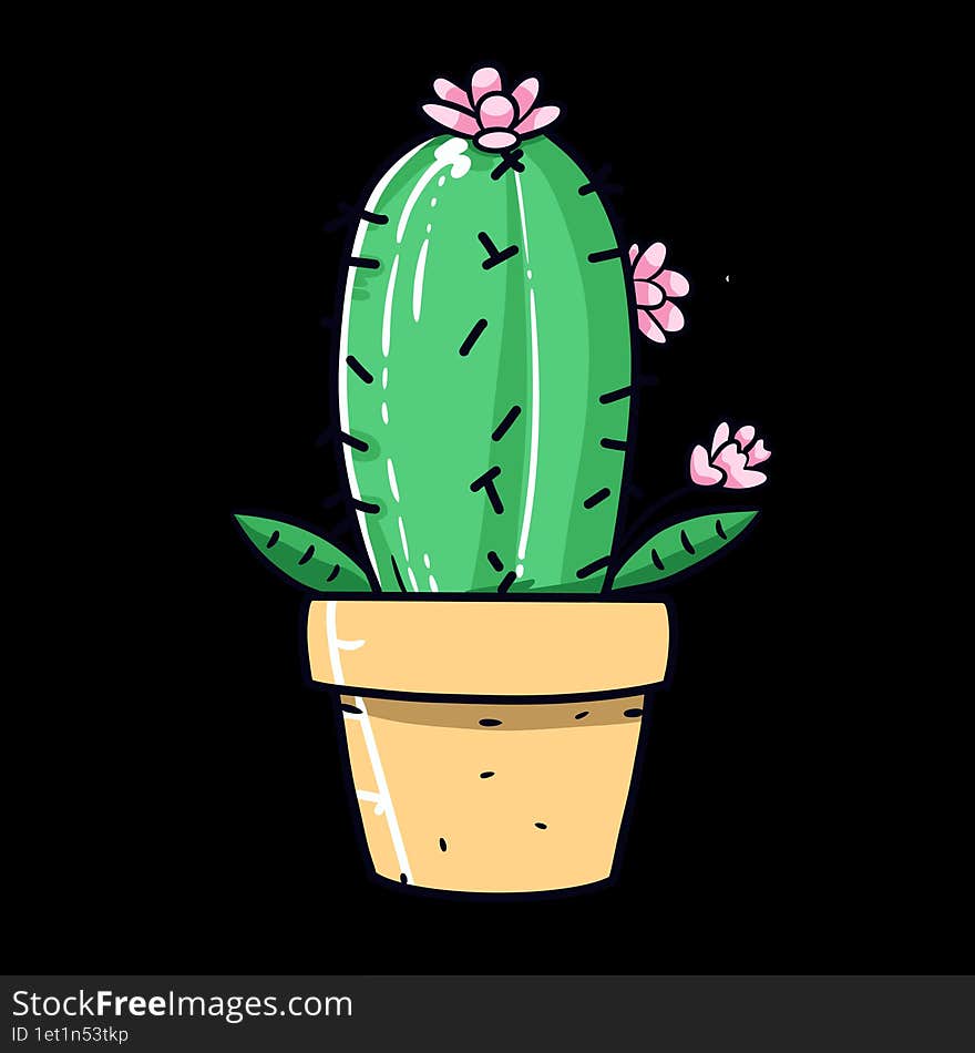 This cute cartoon cactus is my hand drawing isolated