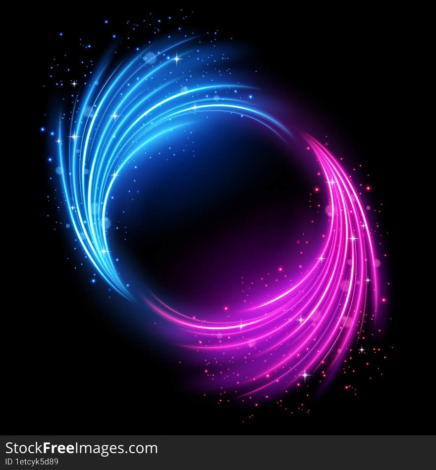 Rotating Multicolor Lights with Sparks,  and Easy to Edit, Vector Illustration