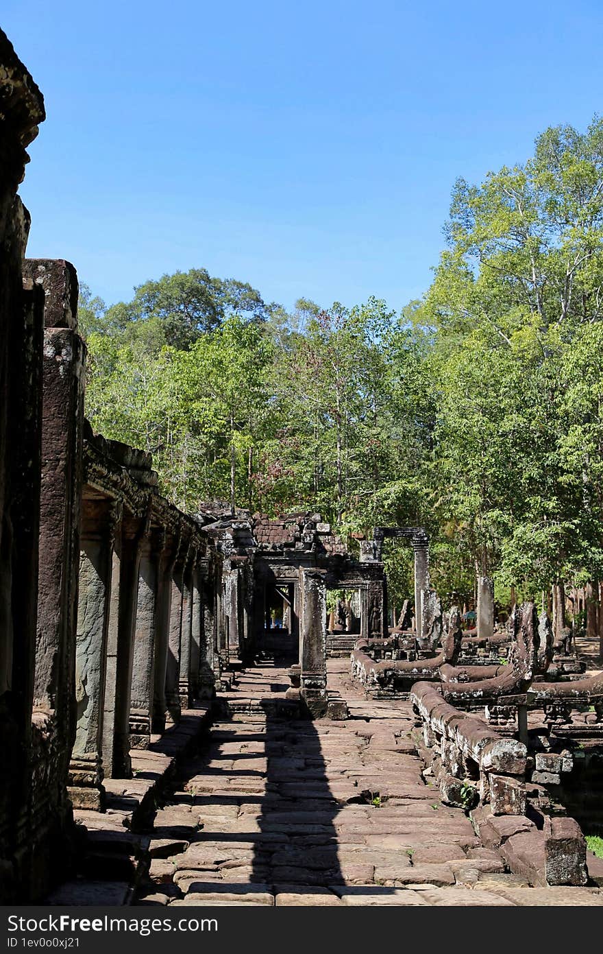 Stone statues, ancient civilization. Phnom Penh-Siam Reap-Angkor Wat.Siem Reap City