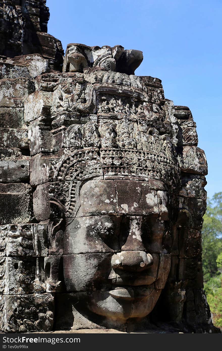 Stone statues, ancient civilization. Phnom Penh-Siam Reap-Angkor Wat.Siem Reap City