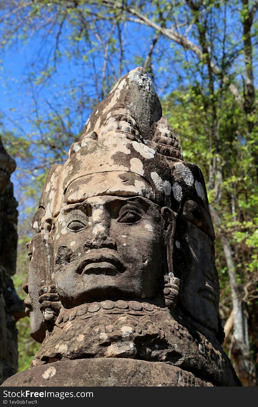 Stone Statues, Ancient Civilization. Phnom Penh-Siam Reap-Angkor Wat.Siem Reap City