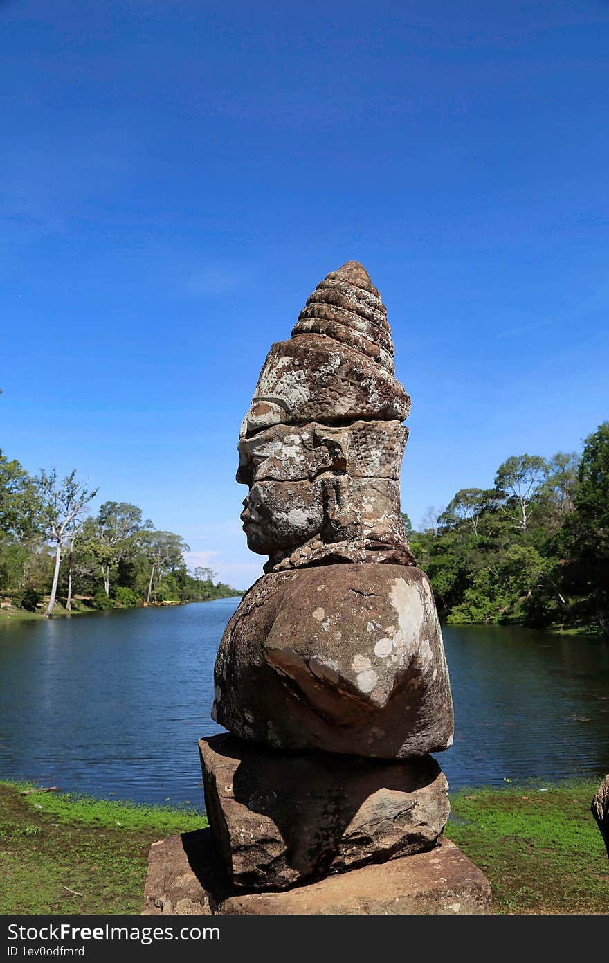 Stone Statues, Ancient Civilization. Phnom Penh-Siam Reap-Angkor Wat.Siem Reap City