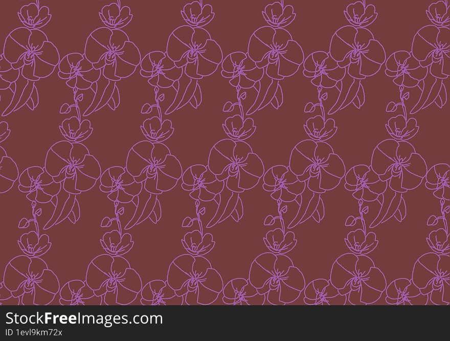 Retro Farland orchid pattern perfect for home decorative idea