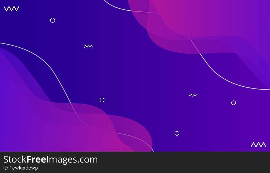 Minimal geometric background. Purple element with fluid gradient. Dynamic shape composition. Eps10