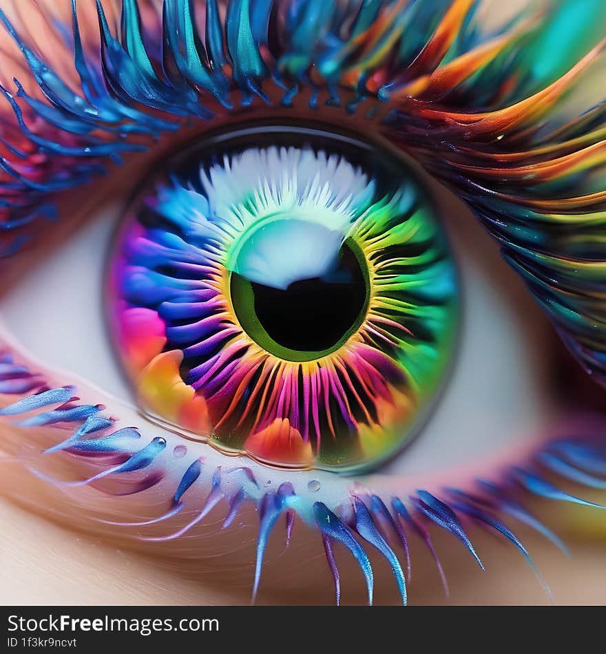 Beautiful Colorful Eye Art Image