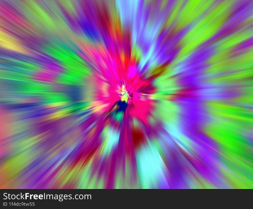 a zoom blur abstract in vivid vibrant colors