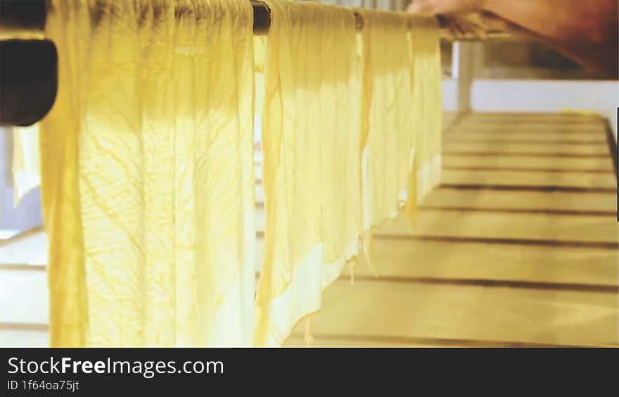 Soybean juice mixed with drying process in making smoky beancurd