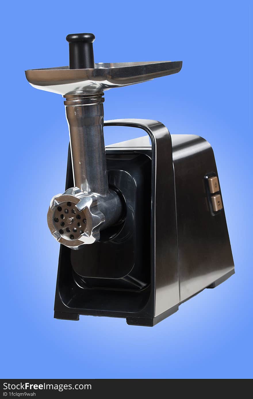 Mincing machine on blue background