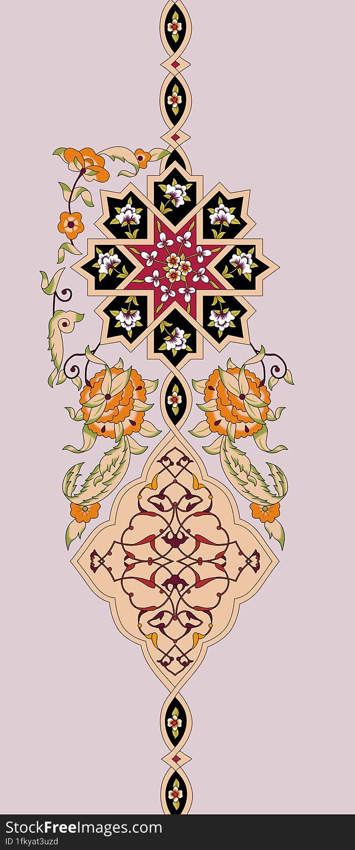 textile geomatrical baroque motifs with flower