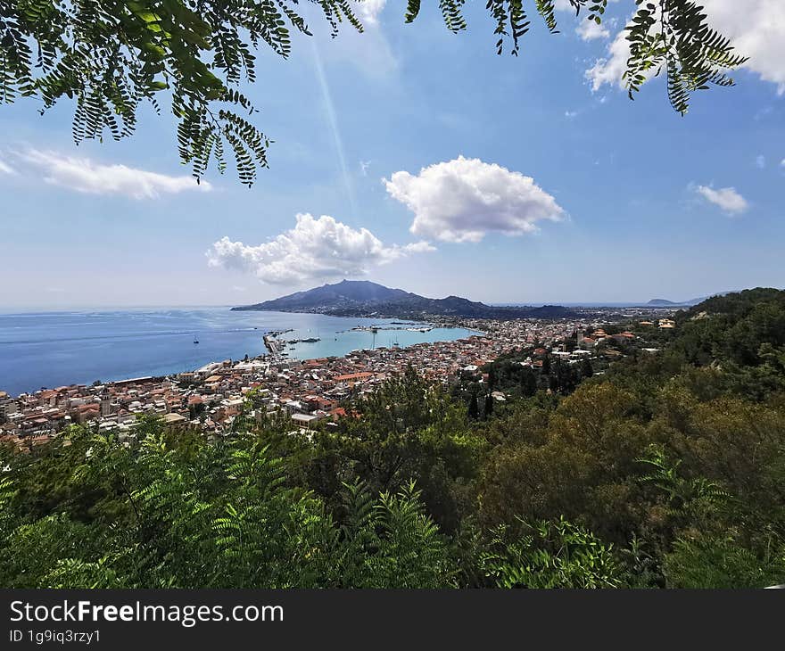 View over Zante Town from Bochali village, Zakynthos, Greece