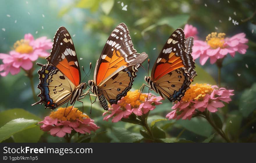 A pairs of butterfly having a good time