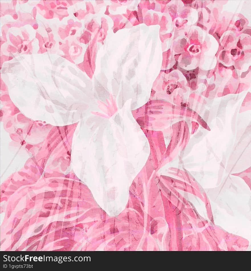 Pink-toned square floral art, digitally created, with a lovely textured background. Perfect for adding a touch of creativity to your projects