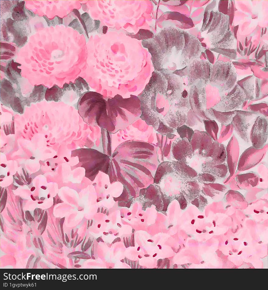 Pink-toned square floral art, digitally created, with a lovely textured background. Perfect for adding a touch of creativity to yo