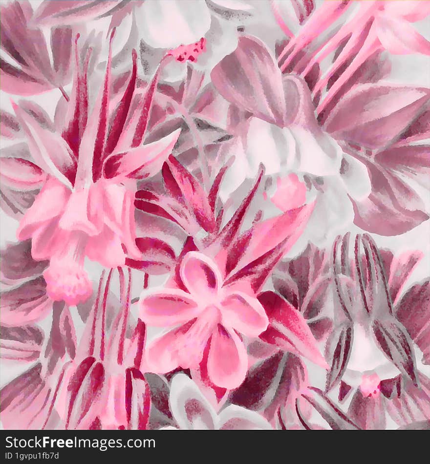 Pink-toned square floral art, digitally created, with a lovely textured background. Perfect for adding a touch of creativity to yo