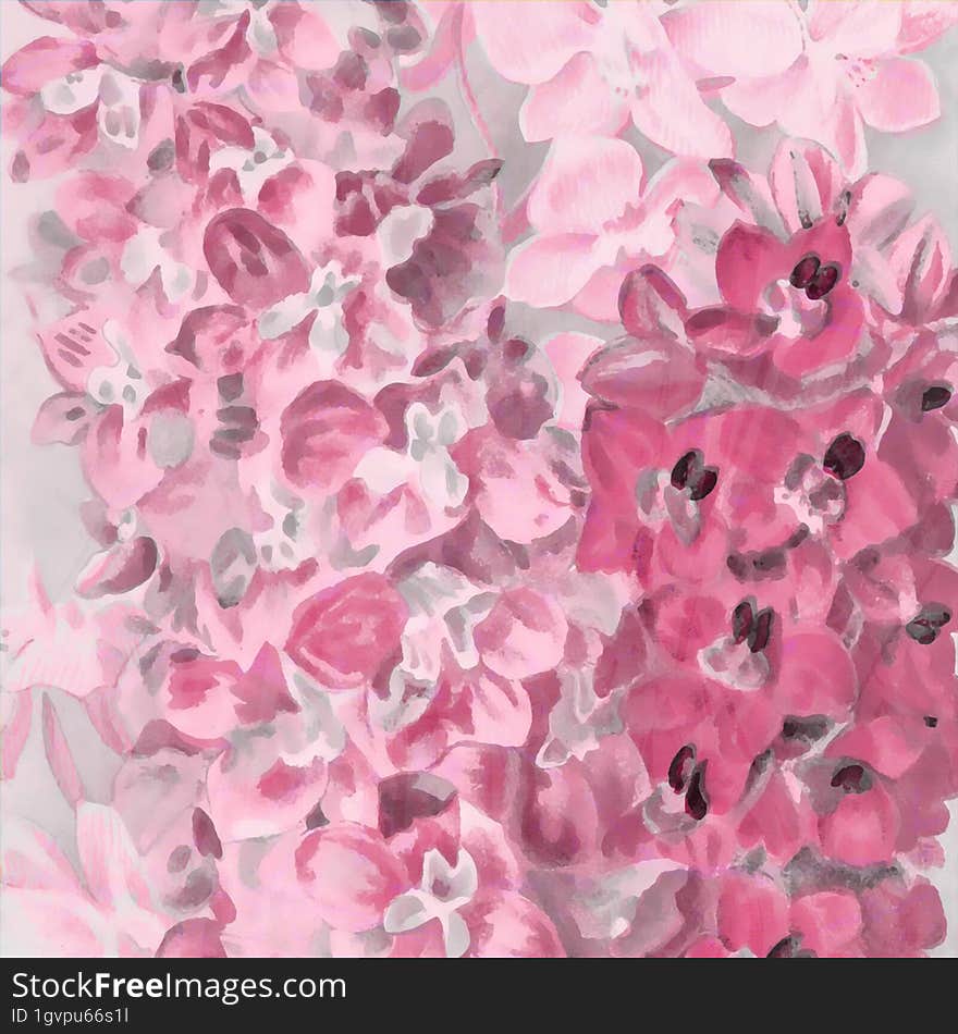 Pink-toned square floral art, digitally created, with a lovely textured background. Perfect for adding a touch of creativity to yo