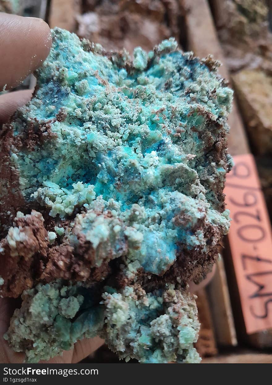 Garnierite mineral in ultramafic rock exploration drilling Gebe Island