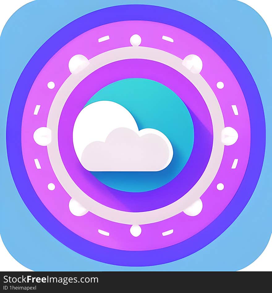 Abstract Cloud and Circles App Icon.