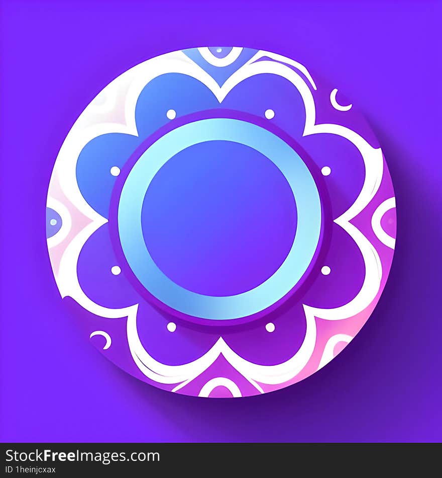 It features a three-dimensional paper art design with a floral motif rendered in shades of purple, blue, and white. The central circular area in blue creates an elegant frame, surrounded by petal-like shapes and decorative details that give the impression of a stylized flower. The design is set against a vibrant purple background, which enhances the cool color palette and provides a modern and artistic feel. It features a three-dimensional paper art design with a floral motif rendered in shades of purple, blue, and white. The central circular area in blue creates an elegant frame, surrounded by petal-like shapes and decorative details that give the impression of a stylized flower. The design is set against a vibrant purple background, which enhances the cool color palette and provides a modern and artistic feel.