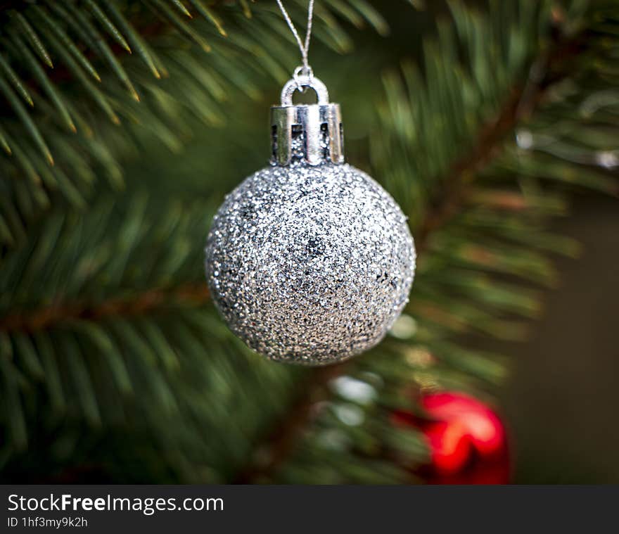 The silver bow from the Christmas tree