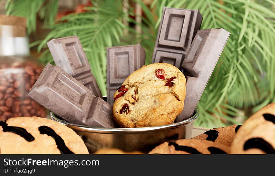 Cookies and chocolate bars