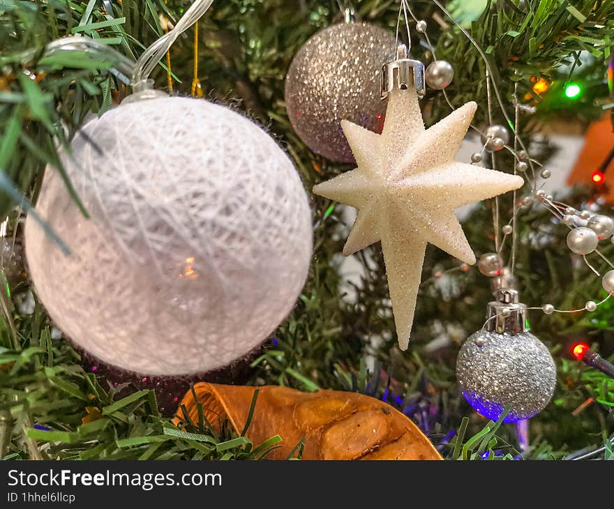 Picture with Christmas decoration closeup