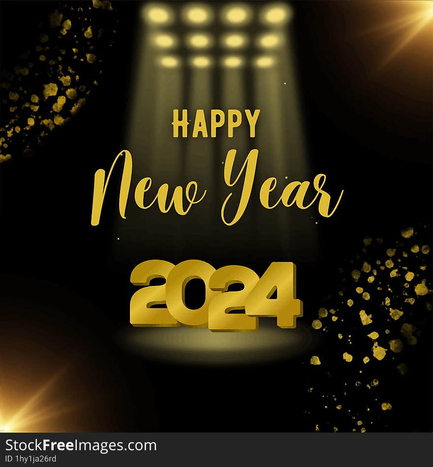 Happy New Year 2024 in spotlight