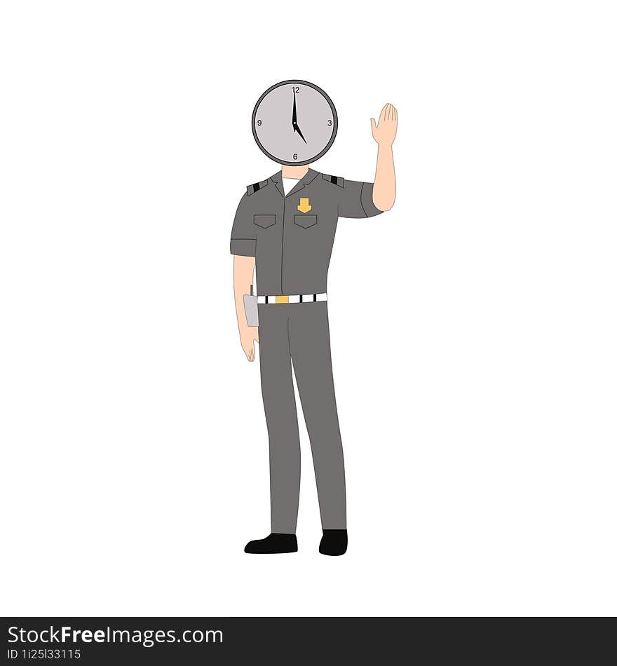 I created a policeman character who is maintaining security and patrolling in the form of a  illustration for website applications and other graphic designs