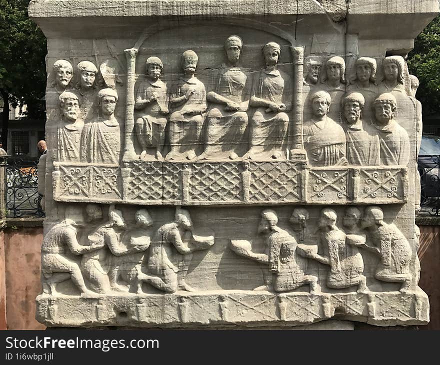 Obelisk of Theodosius & x28 Dikilitas& x29  with hieroglyphs in Sultanahmet Square, Istanbul, Turkey