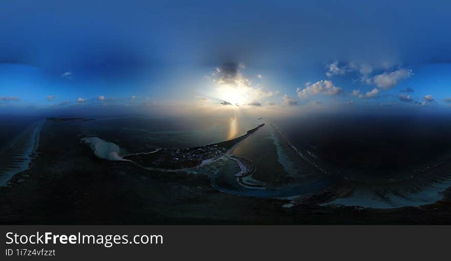 Maldive , Ariel photo of ba. Frhendhoo island