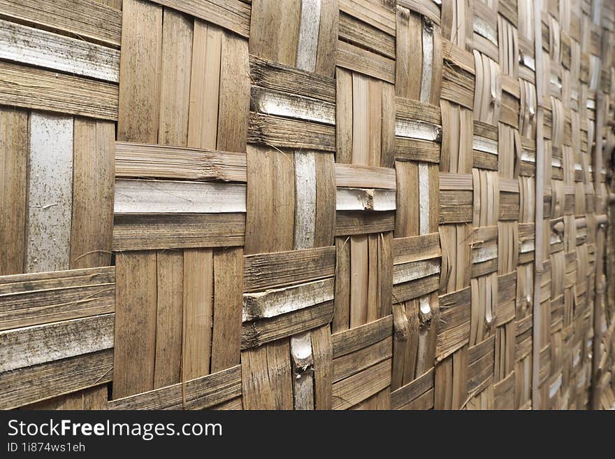 Bamboo booth background. woven bamboo texture for walls. woven bamboo pattern for house walls