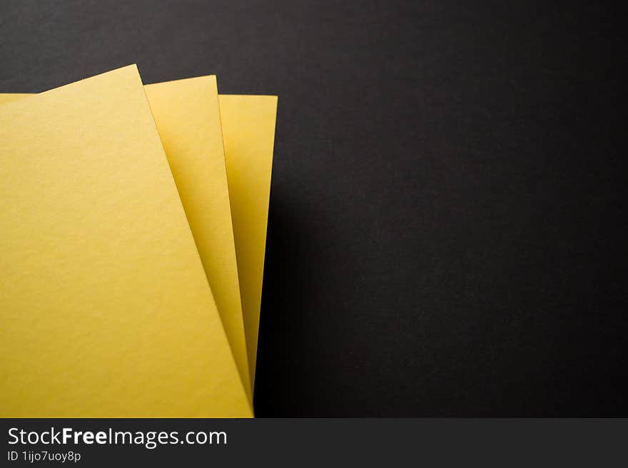 Yellow and black 3d geometric paper background