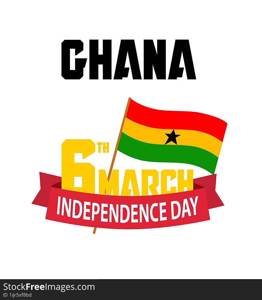 Ghana flag Independence day 6th March