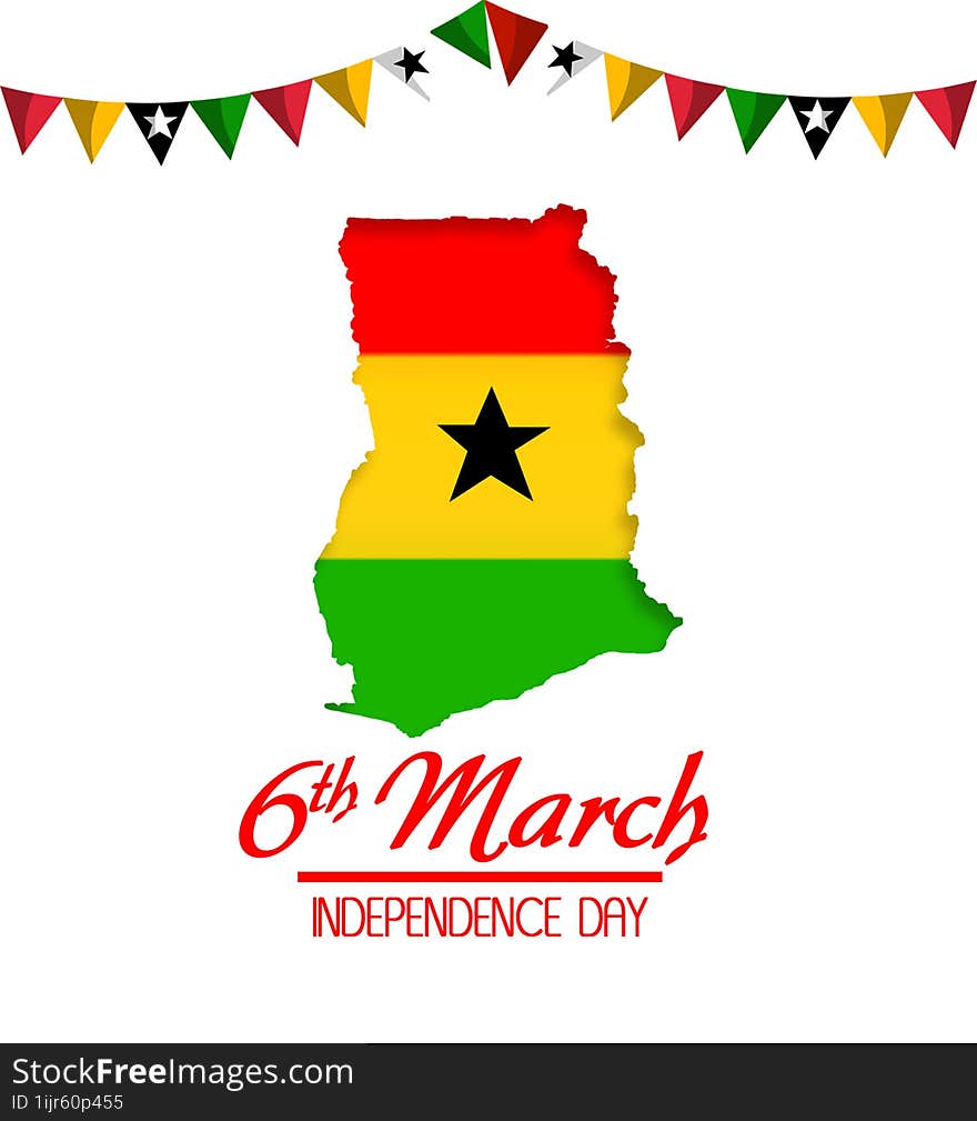 Ghana map 6th March Independence day celebration